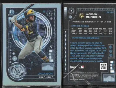 2024 Bowman Chrome AI JACKSON CHOURIO #BAI-16 Insert Milwaukee Brewers