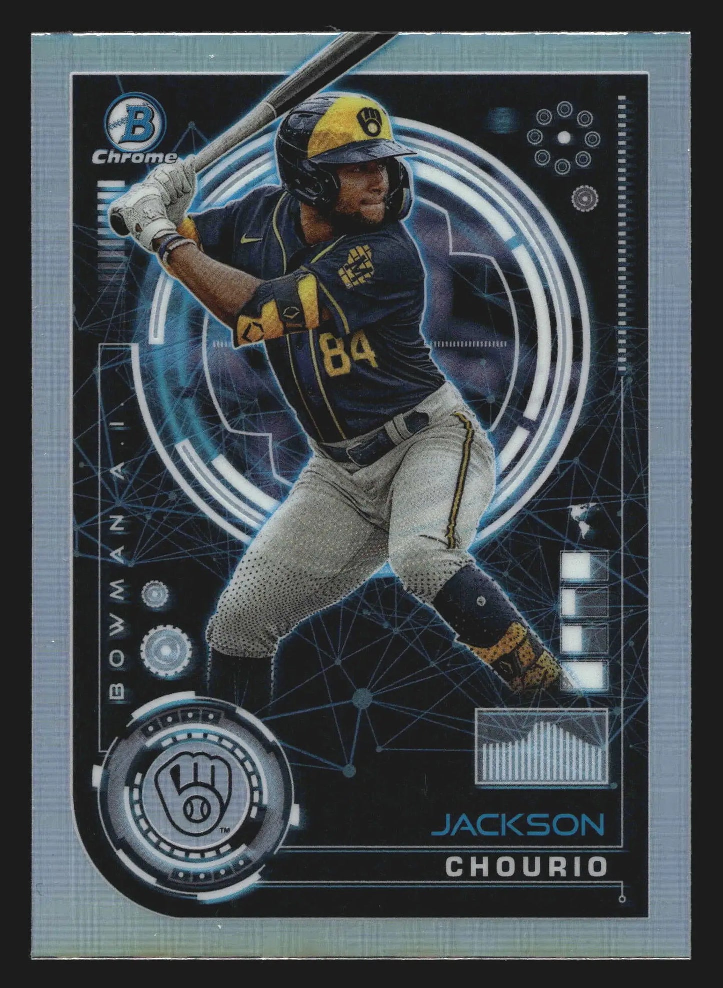 2024 Bowman Chrome #BAI-16 Jackson Chourio Bowman AI Insert Milwaukee Brewers - Baseball Card Single