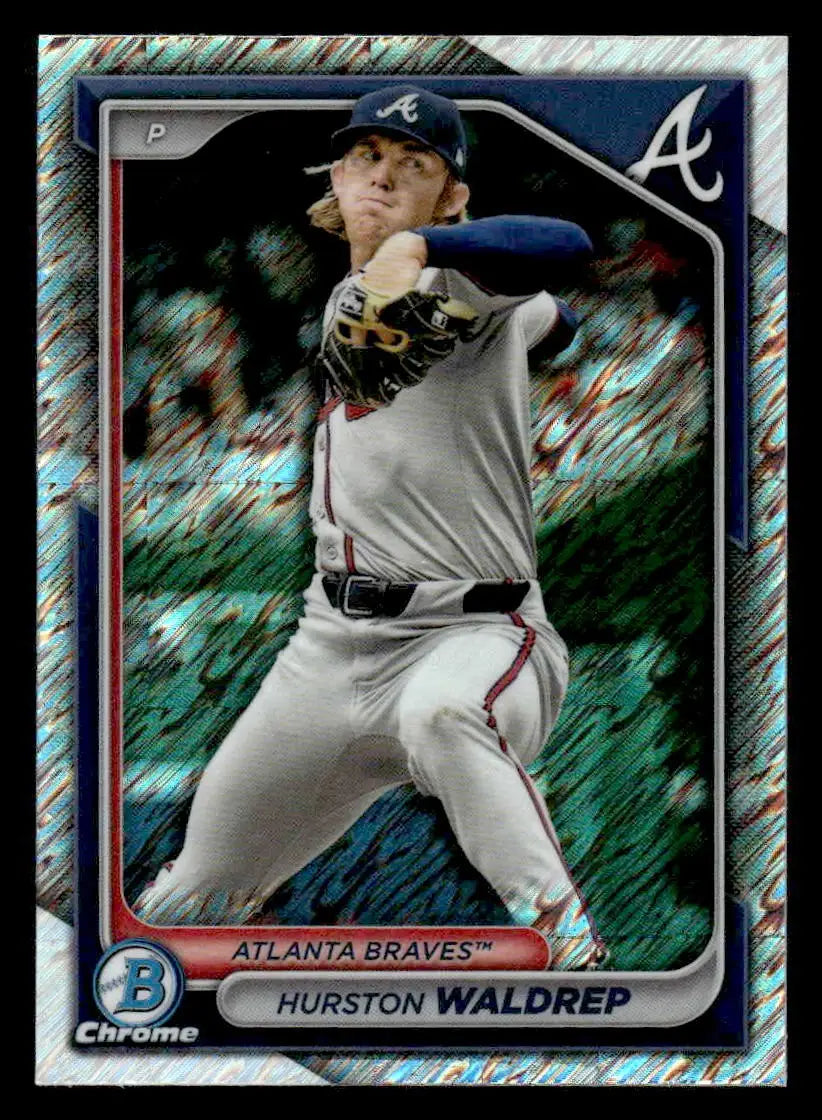 2024 Bowman Chrome #BCP-190 Hurston Waldrep Prospects Shimmer Refractors - Baseball Card Single