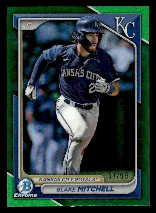2024 Bowman Chrome #BCP-209 Blake Mitchell Prospects Green Refractors #/99 - Baseball Card Single