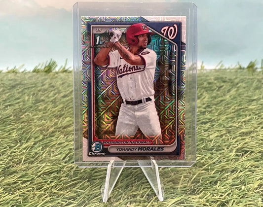 Yohandy Morales baseball card from 2024 Bowman Chrome BCP-52 Morales Mojo Refractor