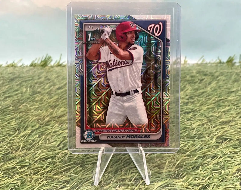 Yohandy Morales baseball card from 2024 Bowman Chrome BCP-52 Morales Mojo Refractor