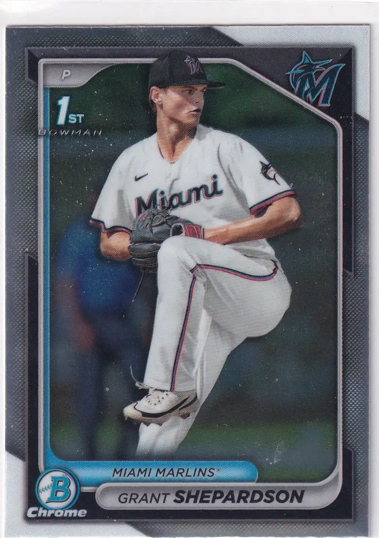 2024 BOWMAN CHROME #BDC-130 GRANT SHEPARDSON- MIAMI MARLINS - Baseball Card Single