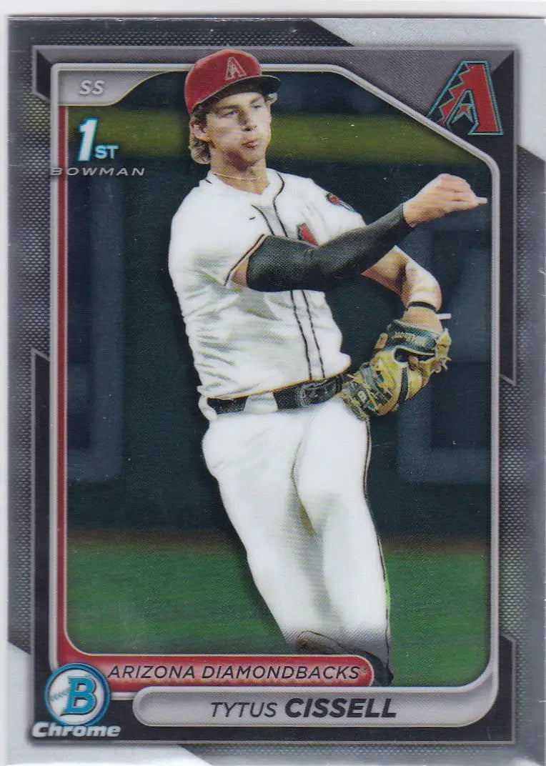 Baseball card of Tytus Cissell 1st Bowman from the Arizona Diamondbacks Bowman Chrome