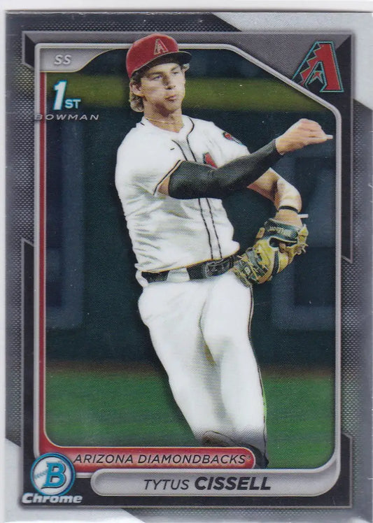 Baseball card of Tytus Cissell 1st Bowman from the Arizona Diamondbacks Bowman Chrome