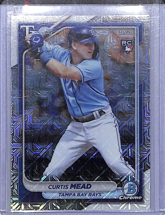 2024 Bowman Chrome Mojo #28 Curtis Mead NM-MT RC Rookie Tampa Bay Rays - Baseball Card Single