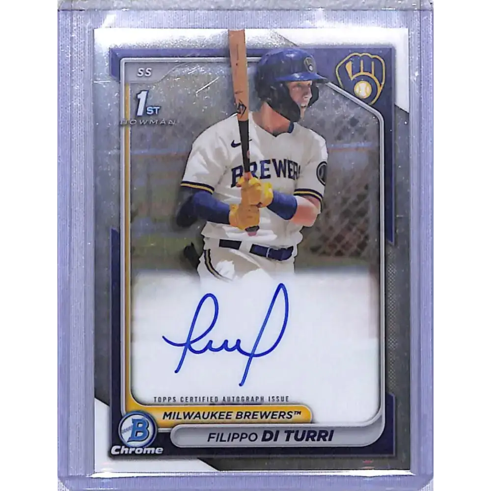 2024 Bowman Chrome Prospect Autograph #CPA-FDI Filippo Di Turri NM-MT Auto Milwaukee Brewers - Baseball Card Single