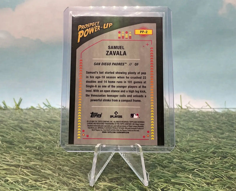 Samuel Zavala baseball card from 2024 Bowman Chrome Prospect Power-Up for San Diego Padres