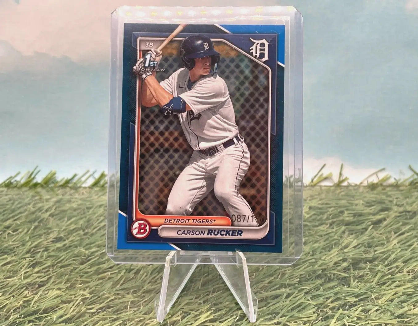 2024 Bowman Chrome Prospects Blue Lava 123/150 Carson Rucker 1st #BCP-65 Tigers - Baseball Card Single