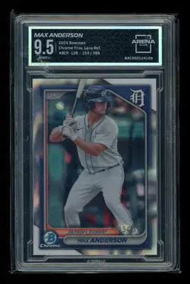 2024 Bowman Chrome Prospects Lava Refractor Max Anderson #BCP-128 154/399 AC 9.5