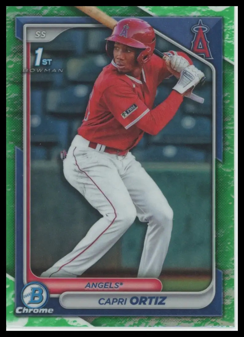 2024 Bowman - Chrome Prospects Lunar Glow Capri Ortiz BCP-73 Angels Baseball NM - Baseball Card Single