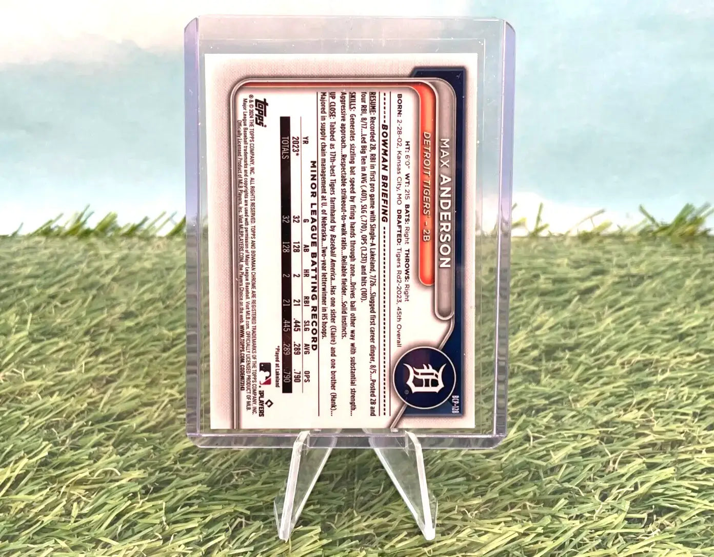 2024 Bowman Chrome Prospects -Lunar Glow Refractor Max Anderson #BCP-128 -Tigers - Baseball Card Single