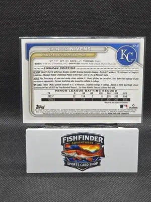 2024 Bowman Chrome Prospects Spencer Nivens #BCP-37 Aqua Shimmer Refractor /125 - Baseball Card Single
