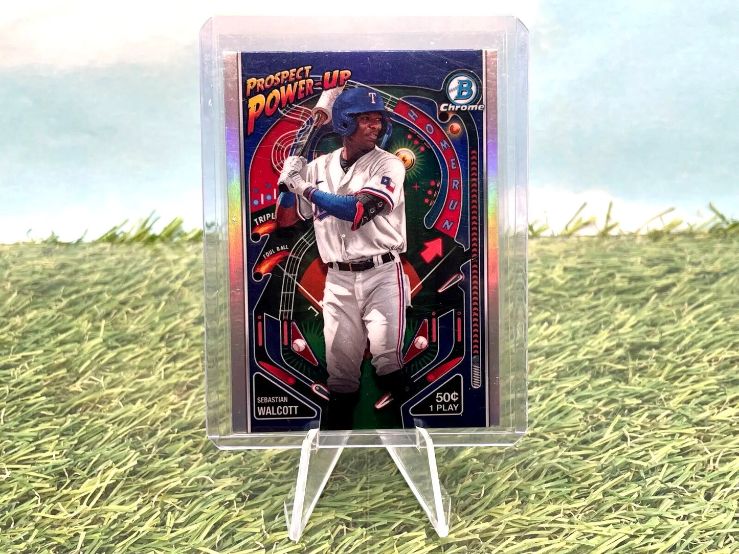 2024 Bowman Chrome -Sebastian Walcott- Prospect Power Up #PP-20 Texas Rangers - Baseball Card Single