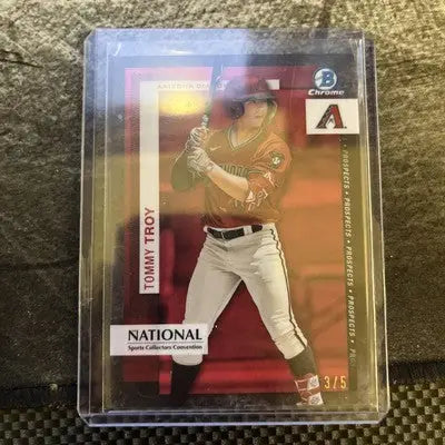 2024 Bowman Chrome National Tommy Troy trading card featuring player Tommy Troy /5