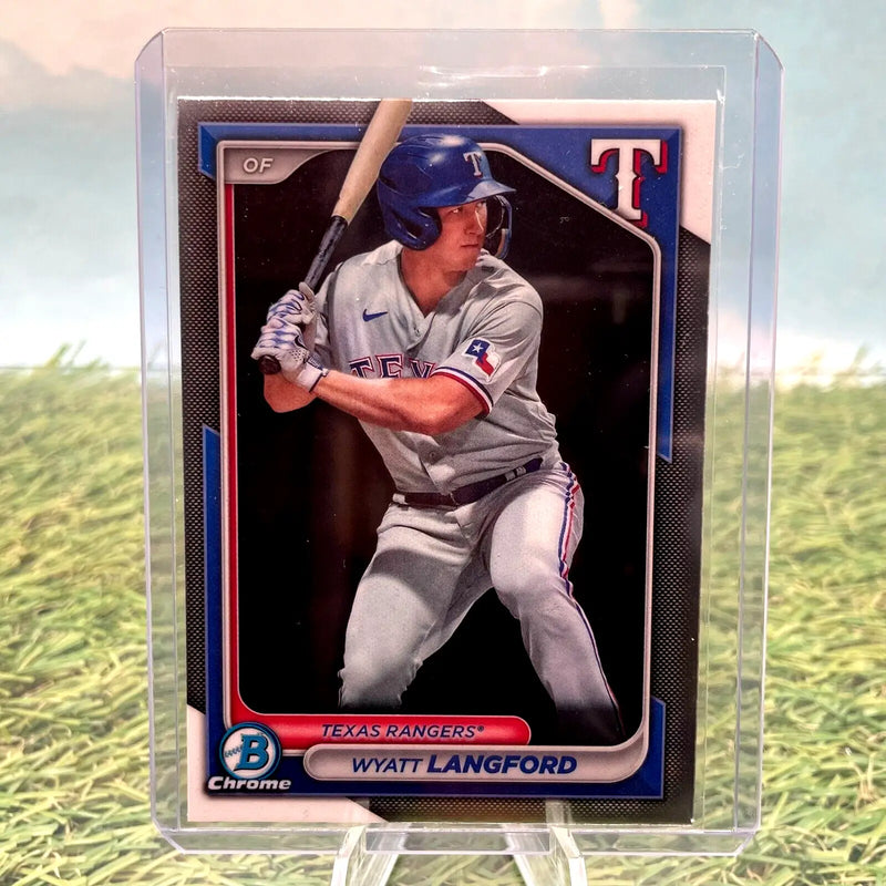 2024 Bowman Chrome- Wyatt Langford - #BCP-64 - Rangers - Baseball Card Single