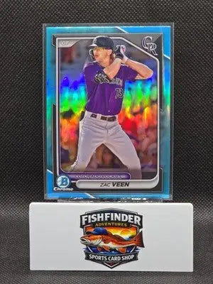 2024 Bowman Draft - Chrome Zac Veen #BDC-61 Sky Blue Refractor (RC) - Baseball Card Single