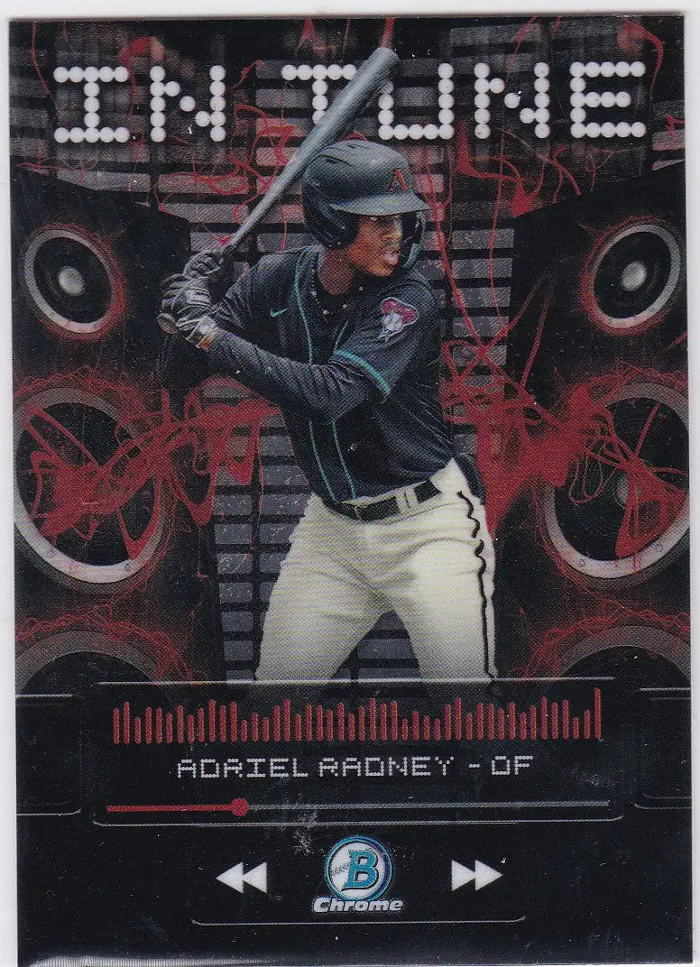 Baseball trading card of Adriel Radney from 2024 Bowman Draft for Arizona Diamondbacks