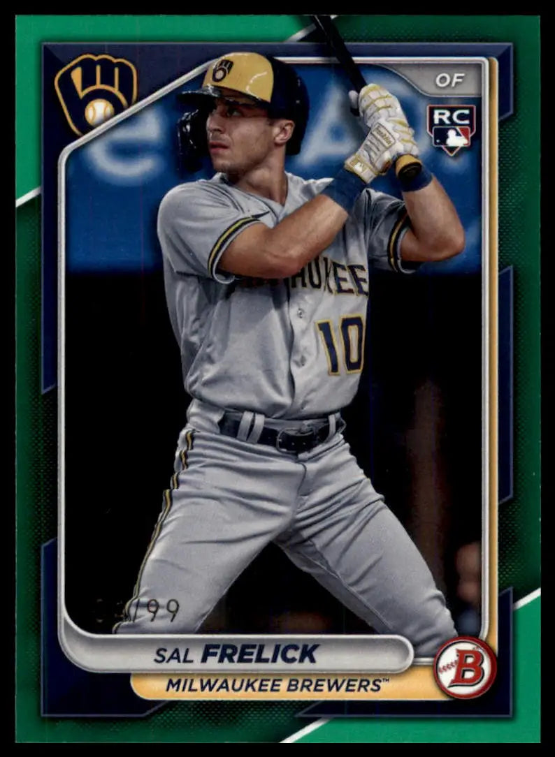 2024 Bowman - Green Sal Frelick 39 /99 Milwaukee Brewers NM - Baseball Card Single