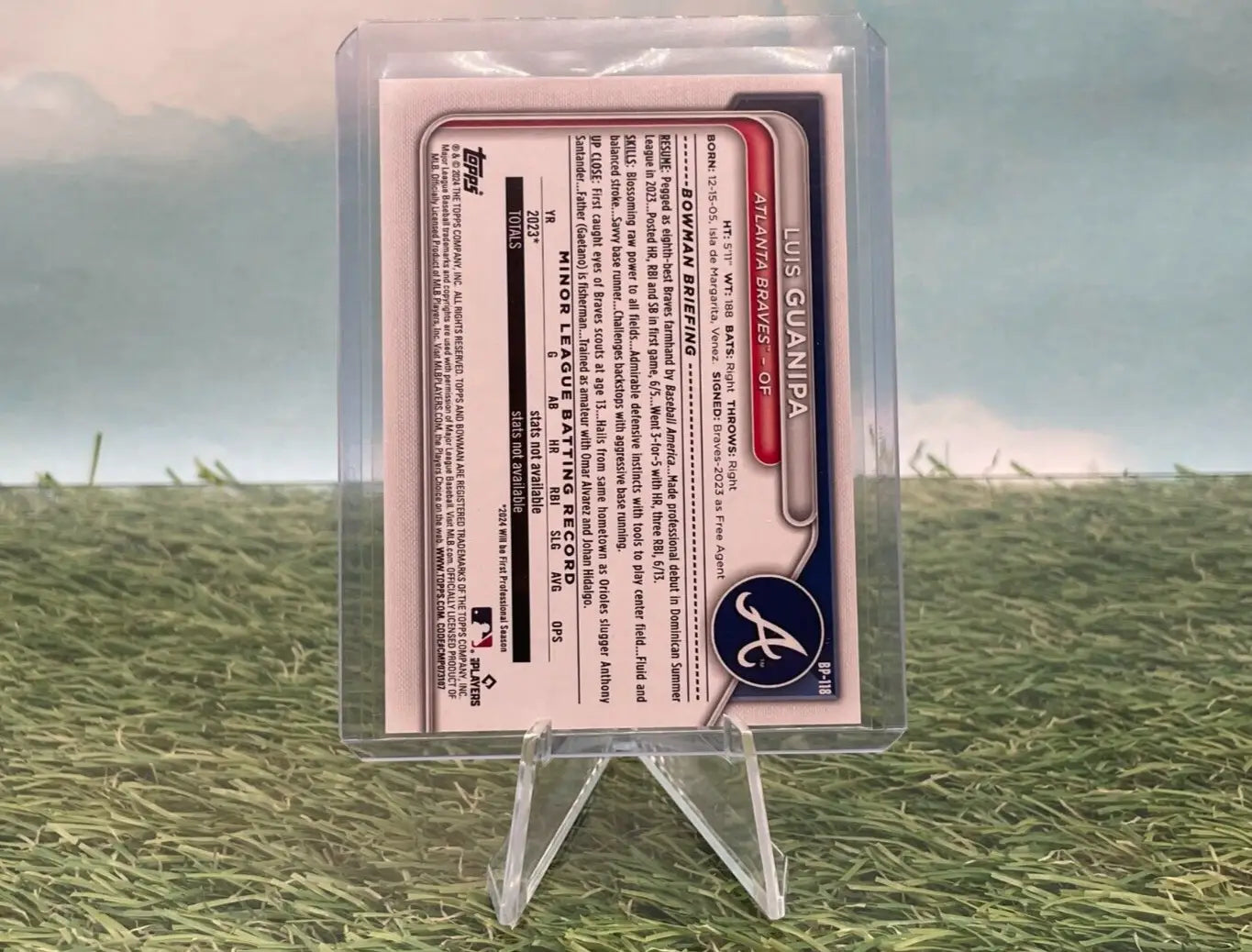 2024 Bowman -Luis Guanipa- Paper Prospects Sky Blue #149/499 -Atlanta Braves - Baseball Card Single