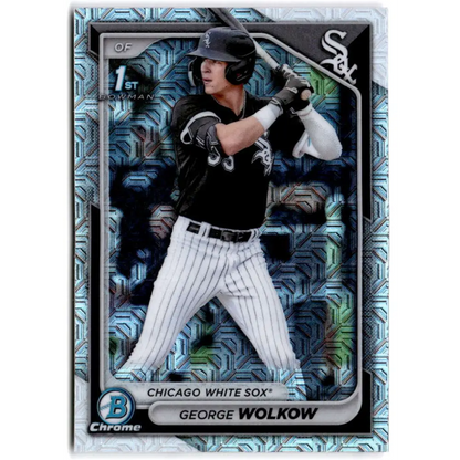 2024 Bowman Mega Box Mojo Prospects Refractor #BCP-144 George Wolkow NM-MT Chicago White Sox Baseball Card Image 1