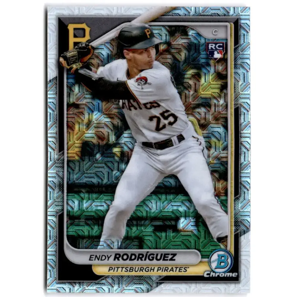 2024 Bowman Mega Box Mojo Refractor #68 Endy Rodriguez NM-MT RC Rookie Pittsburgh Pirates Baseball Card