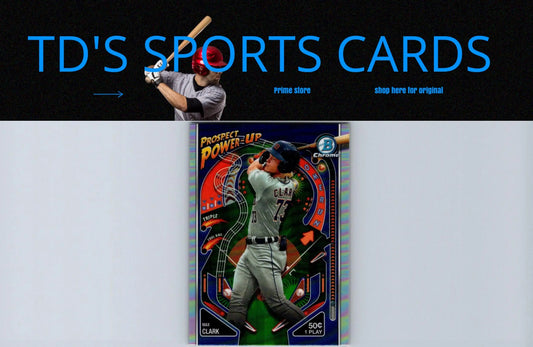Baseball trading card of Max Clark Prospect featuring Mojo Refractors from 2024 Bowman