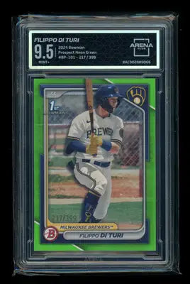 2024 Bowman Prospect Neon Green Filippo Di Turi #P-101 217/399 Arena Club 9.5 - Baseball Card Single