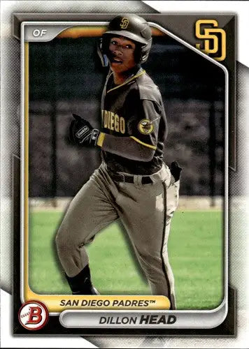 Baseball card featuring Dillon Head from Bowman Prospects 2024 with original gloss