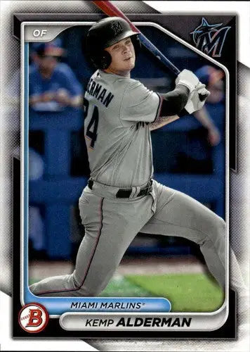 Original gloss Baseball card featuring Kemp Alderman from 2024 Bowman Prospects series