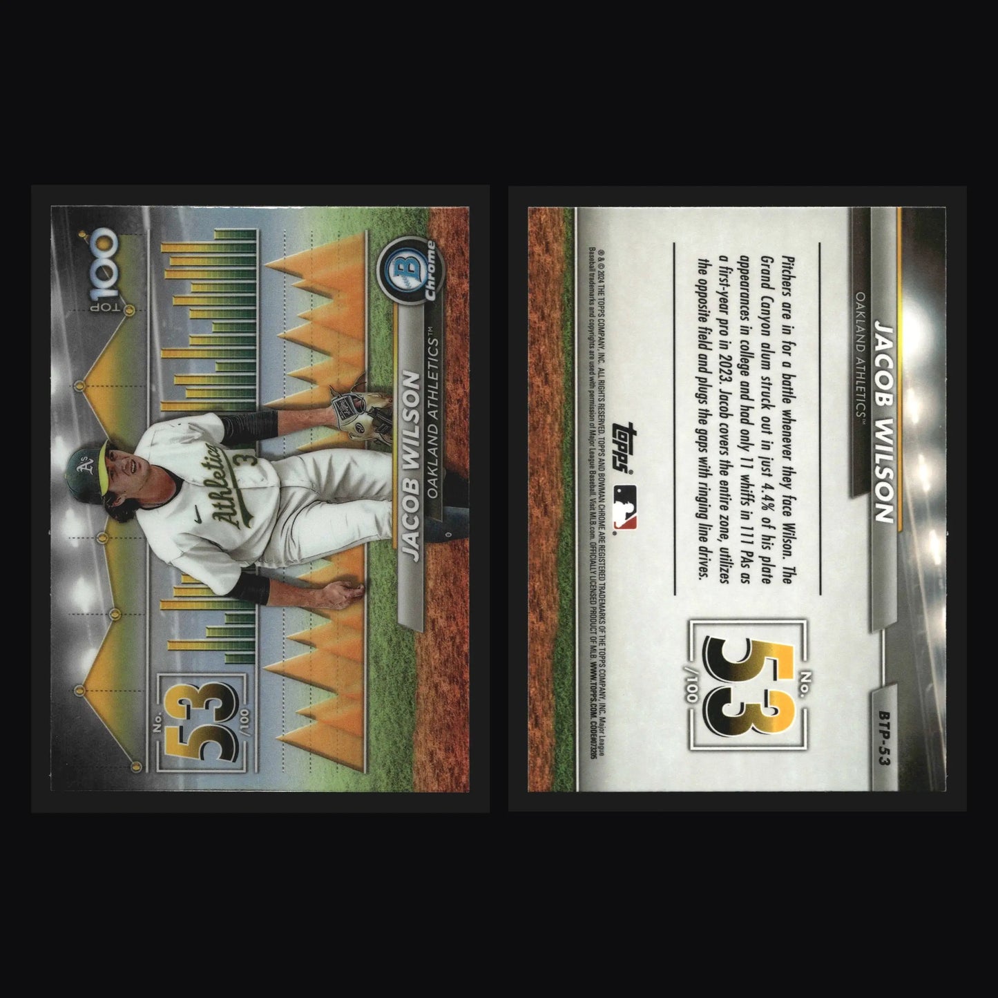 2024 Bowman Scouts Top 100 #BTP-53 Jacob Wilson Athletics - Baseball Card Single