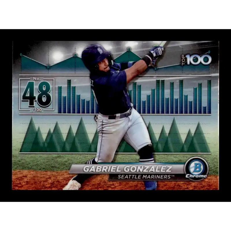 2024 Bowman Top 100 Refractor #BTP-48 Gabriel Gonzalez NM-MT Seattle Mariners Baseball Card - Baseball Card Single
