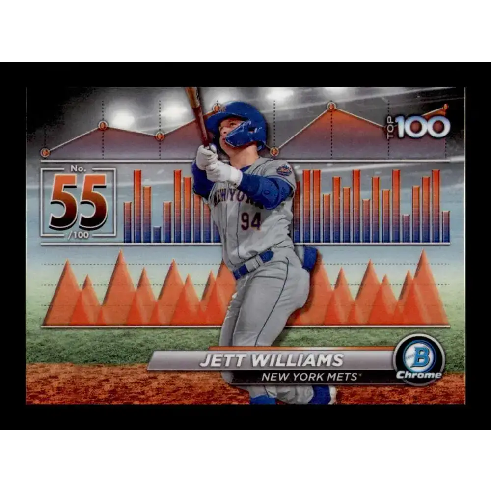 2024 Bowman Top 100 Refractor #BTP-55 Jett Williams NM-MT New York Mets Baseball Card - Baseball Card Single