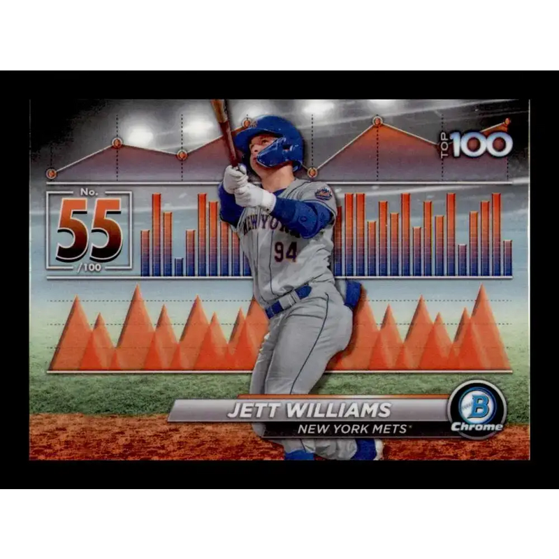 2024 Bowman Top 100 Refractor #BTP-55 Jett Williams NM-MT New York Mets Baseball Card - Baseball Card Single