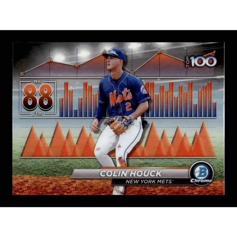 2024 Bowman Top 100 Refractor #BTP-88 Colin Houck NM-MT New York Mets Baseball Card - Baseball Card Single