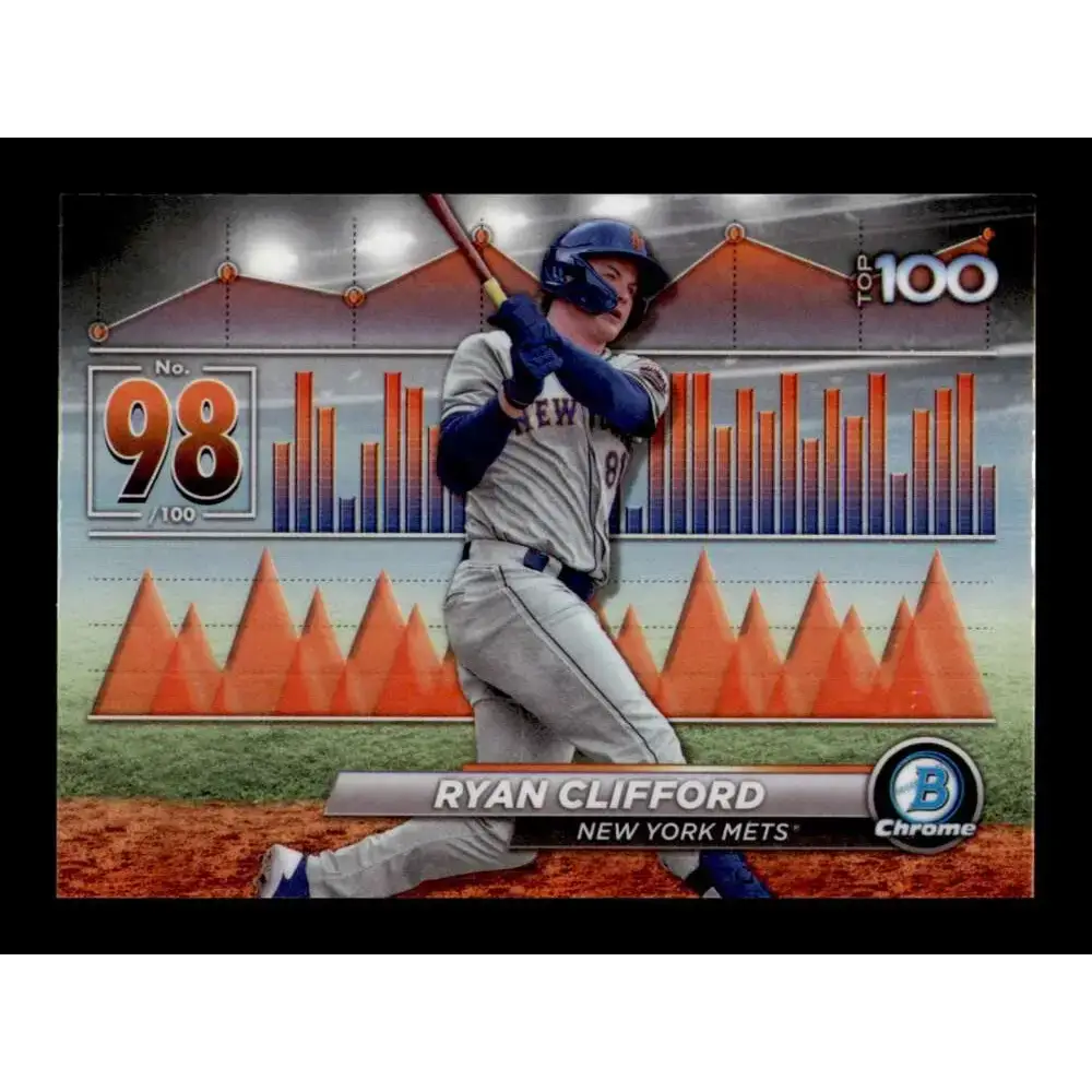 2024 Bowman Top 100 Refractor #BTP-98 Ryan Clifford NM-MT New York Mets Baseball Card - Baseball Card Single