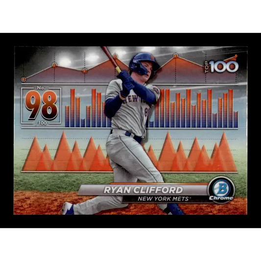 2024 Bowman Top 100 Refractor #BTP-98 Ryan Clifford NM-MT New York Mets Baseball Card - Baseball Card Single