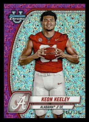 2024 Bowman U Chrome #113 Keon Keeley Fuchsia Mini-Diamond Refractor #/125 - Other