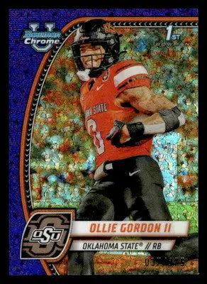 2024 Bowman U Chrome #197 Ollie Gordon II Purple Mini-Diamond Refr #/375 OSU - Football Card Single