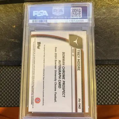 2024 Bowman U Chrome Trey Moore Auto /5 Red Shimmer PSA 9 Pop 2 None Higher - Football Card Single