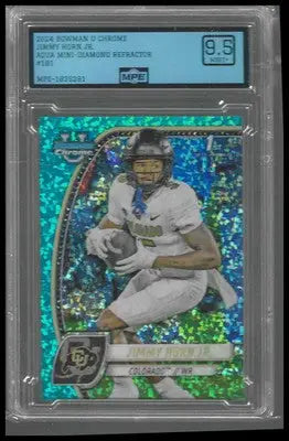 2024 Bowman Univ Chrome Aqua Mini-Diamond Refractor #101 Jimmy Horn Jr. MPE 9.5 - Baseball Card Single