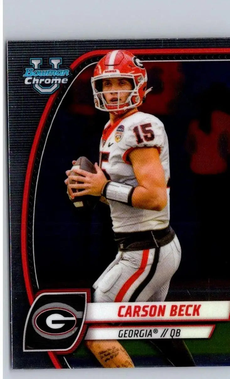 Carson Beck football card from 2024 Bowman University Chrome collection