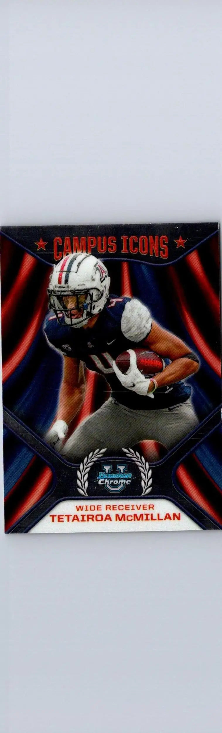 Tetairoa McMillan football card from 2024 Bowman University Chrome Campus Icons collection
