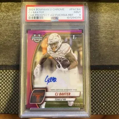 2024 Bowman University Chrome CJ Baxter auto /150 PSA 9 - Baseball Card Single