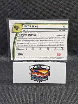 2024 Bowman University Chrome - Jacob Zeno #83 Refractor (RC) - Football Card Single