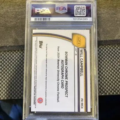 2024 Bowman University Chrome Will Campbell Green Auto /99 PSA 9 - Baseball Card Single