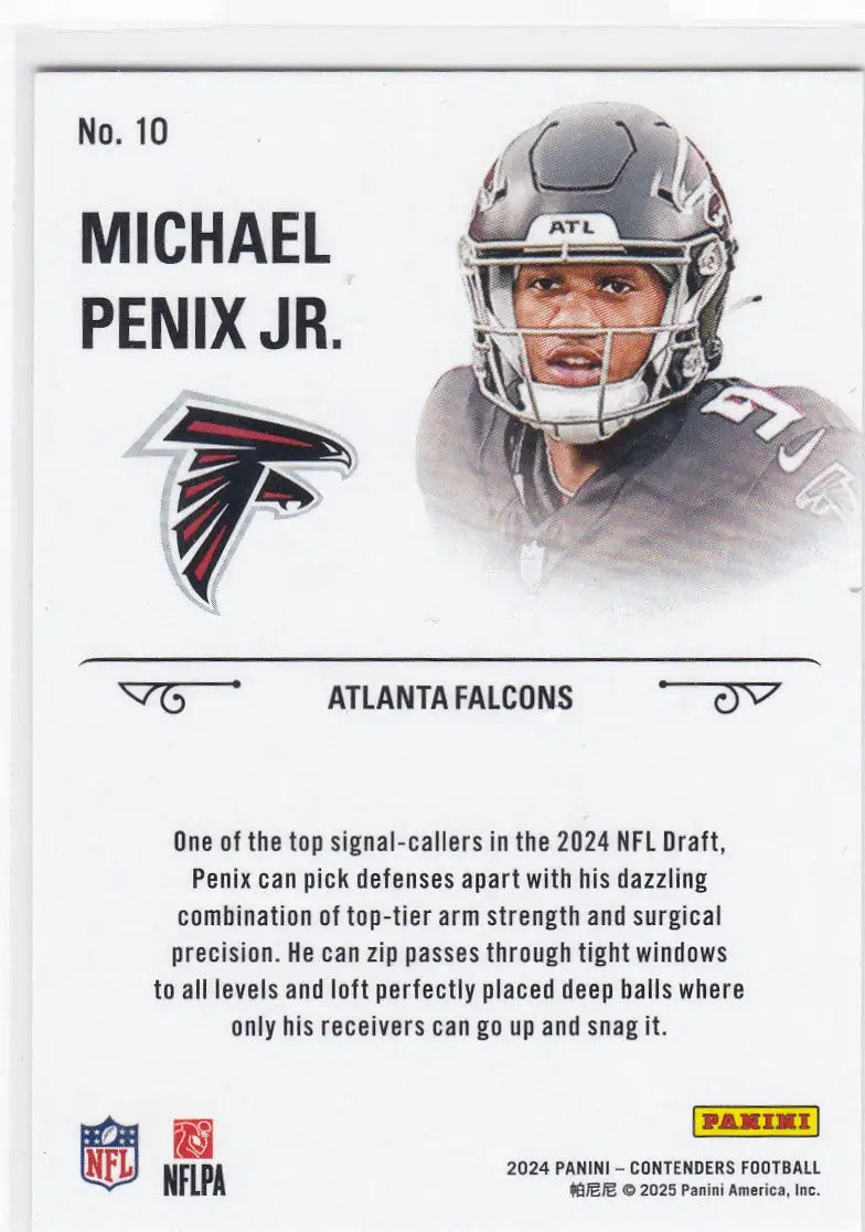 2024 CONTENDERS #10 MICHAEL PENIX JR ROOKIE STALLIONS- ATLANTA FALCONS