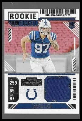 2024 Contenders Laiatu Latu Rookie Ticket Swatches #RTS-LLU RC Colts Patch