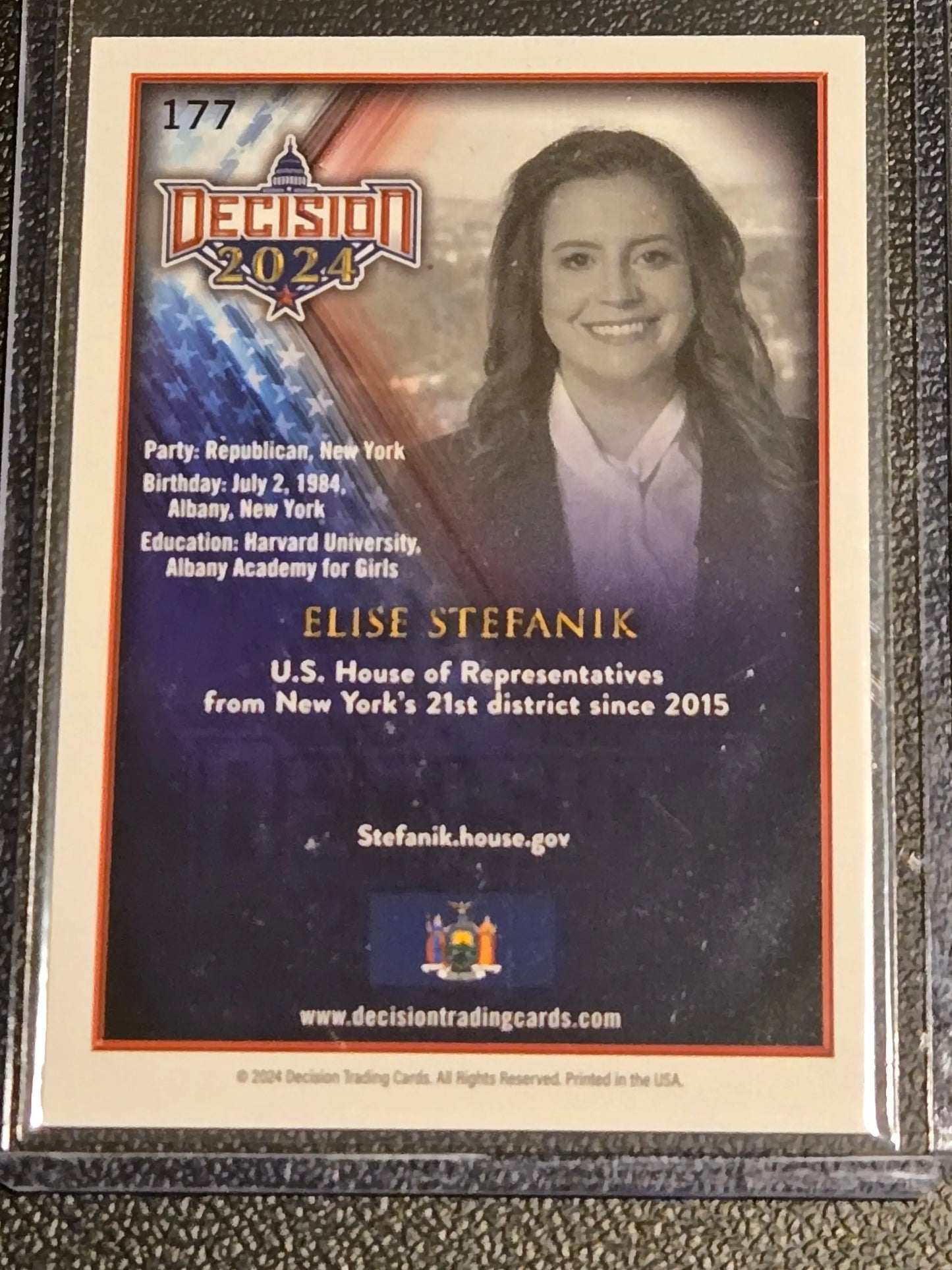 2024 Decision 2024 #177 Elise Stefanik Election Day 2024 Gold Stamped SP #’d /10 - Other