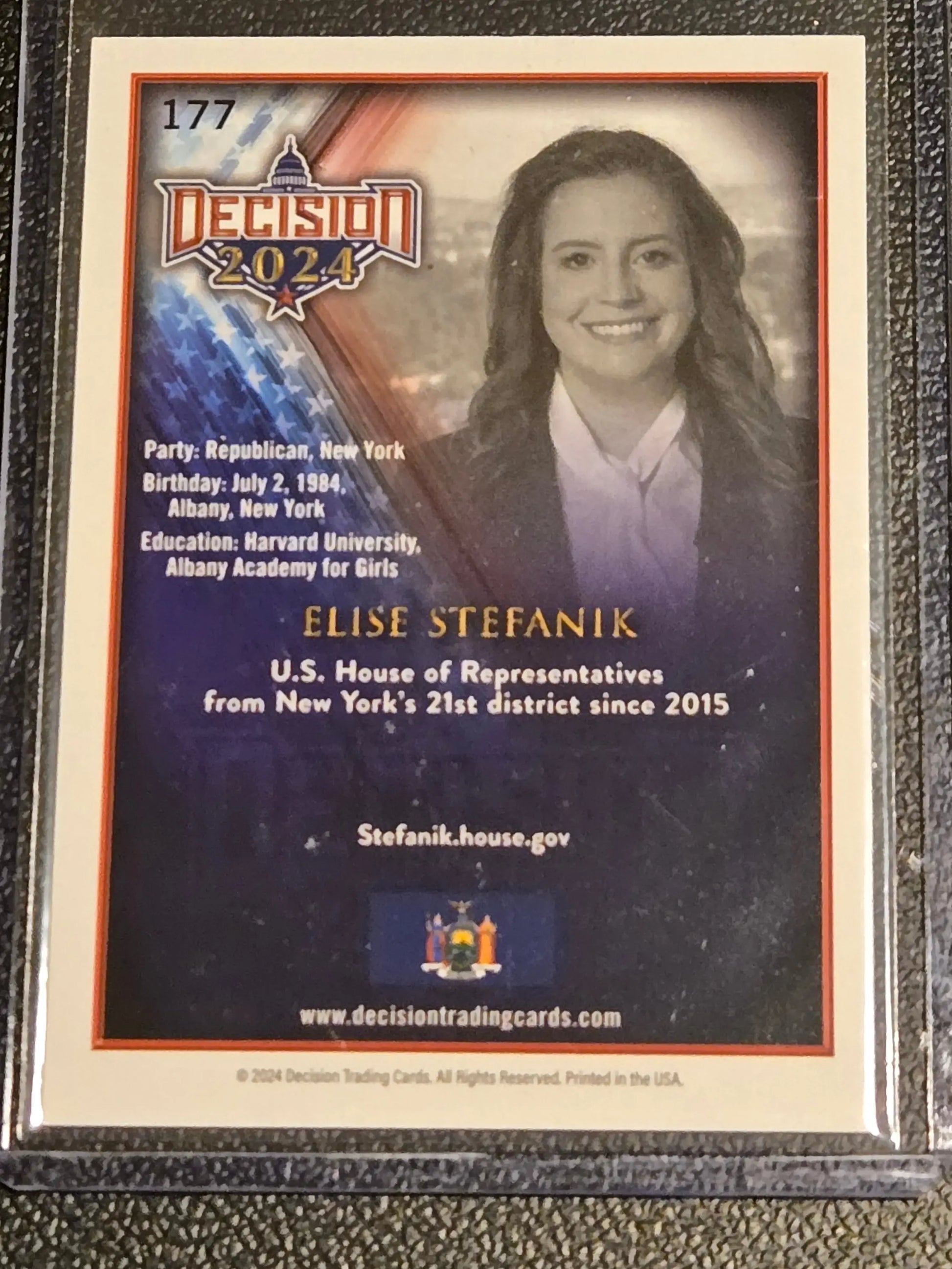 2024 Decision 2024 #177 Elise Stefanik Election Day 2024 Gold Stamped SP #’d /10 - Other